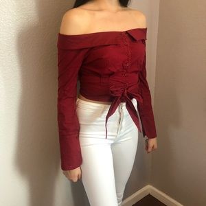 Off the shoulder structured top